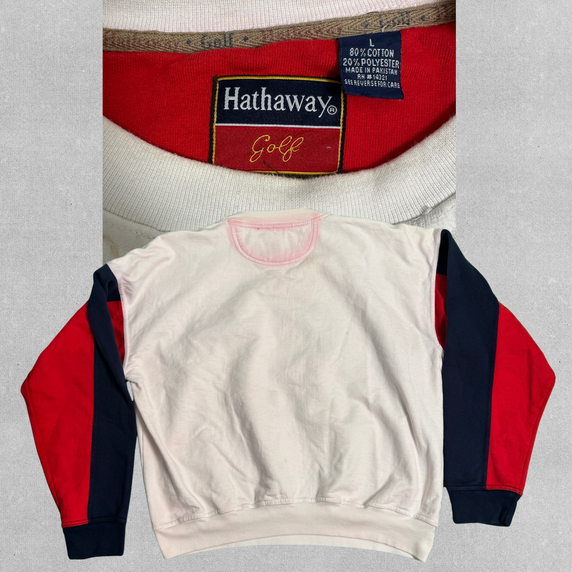 Vintage Hathaway Golf Crewneck Sweater - Embroidered Golfers | L