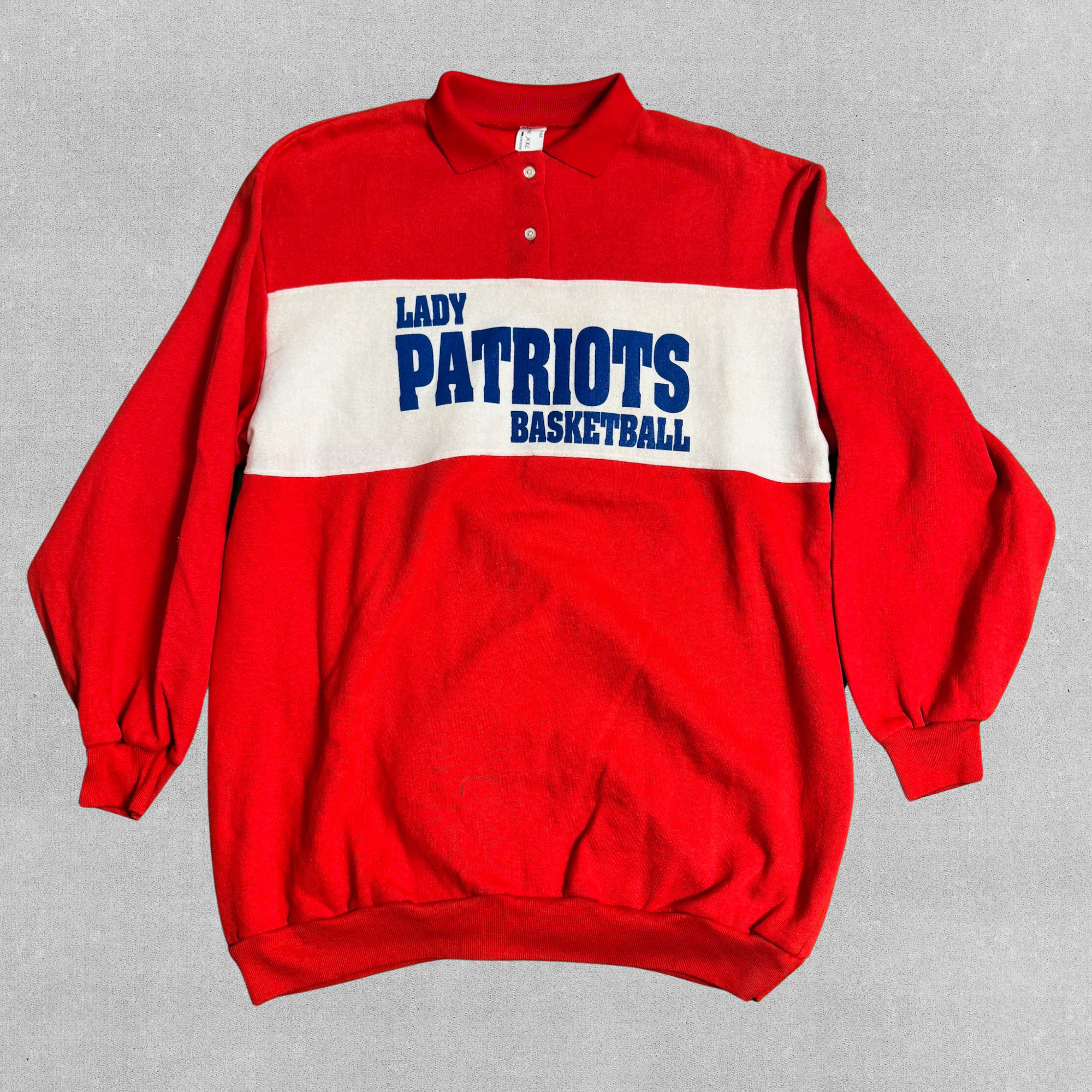 90s Lady Patriots Basketball Polo-Style Sweatshirt | XXL