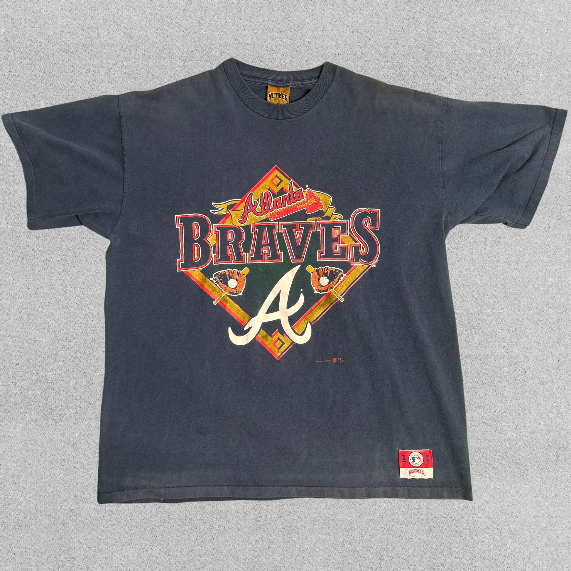 Vintage Nutmeg Mills Atlanta Braves T-Shirt - Made in USA | XL