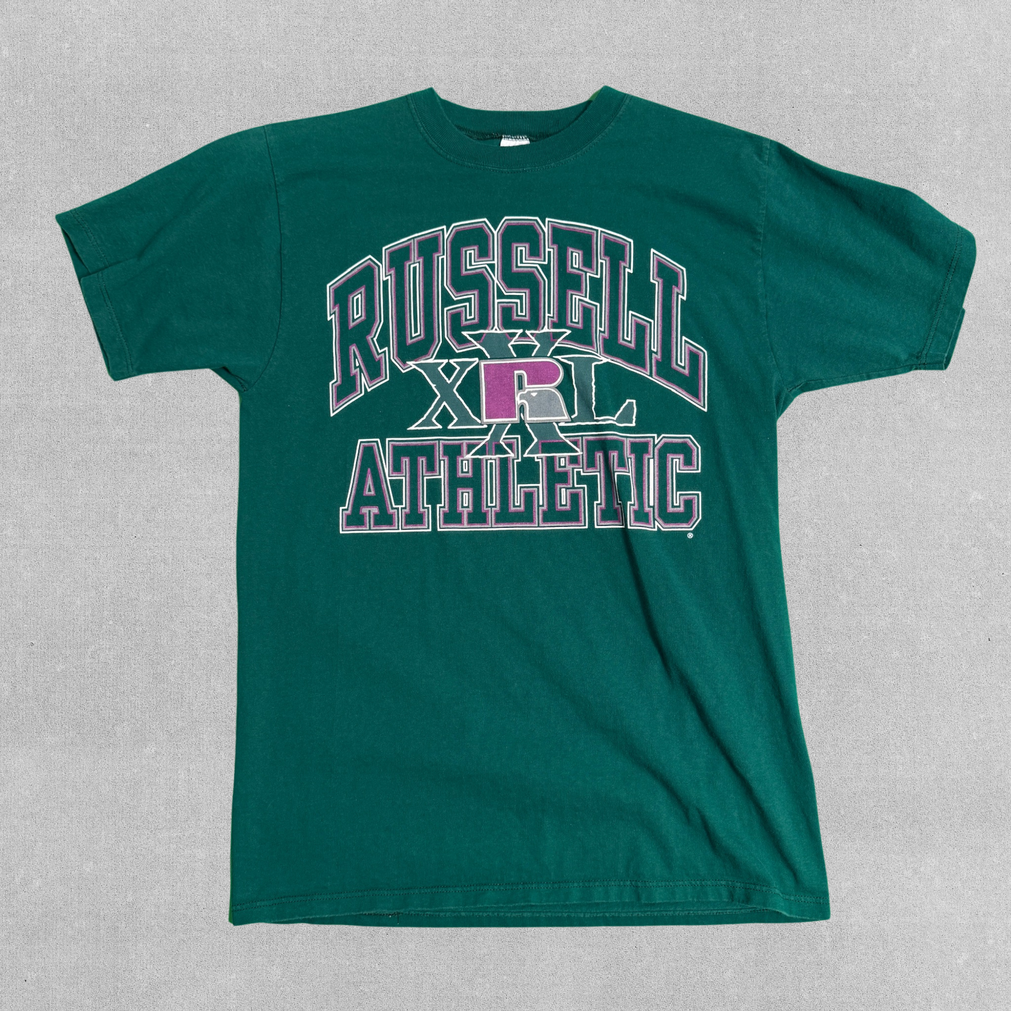 Rare Vintage 90s Russell Athletic Pro Cotton Spell Out T-Shirt | L