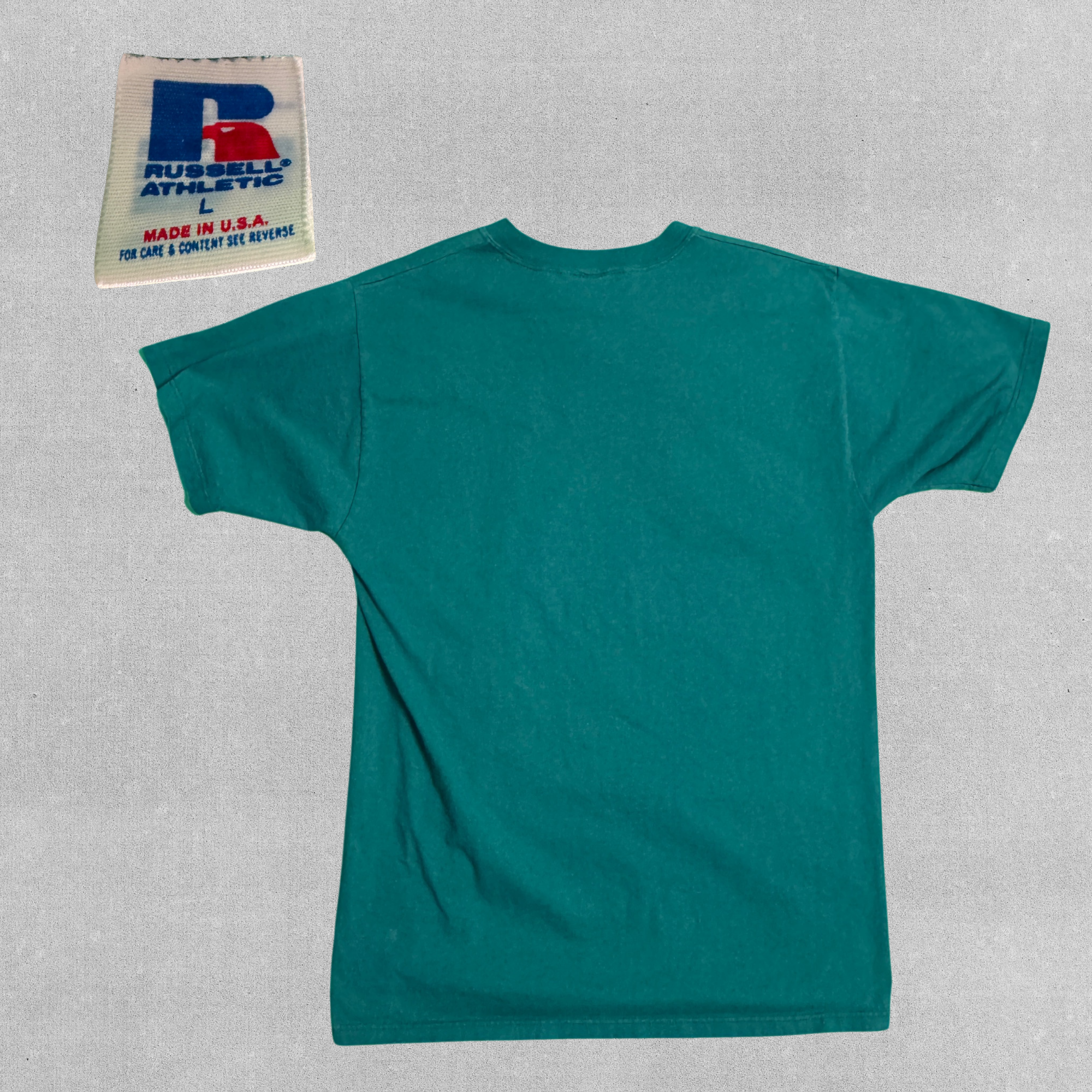 Rare Vintage 90s Russell Athletic Pro Cotton Spell Out T-Shirt | L