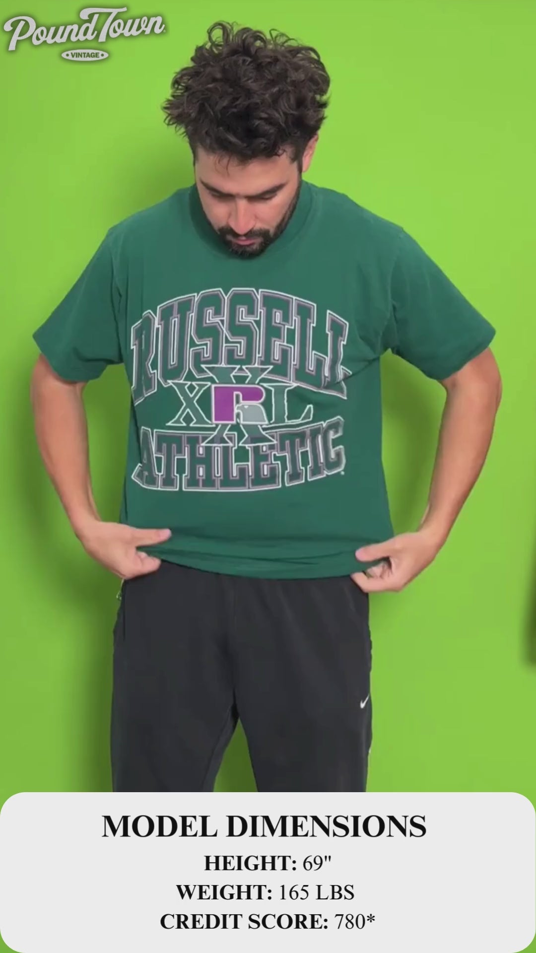 Rare Vintage 90s Russell Athletic Pro Cotton Spell Out T-Shirt | L