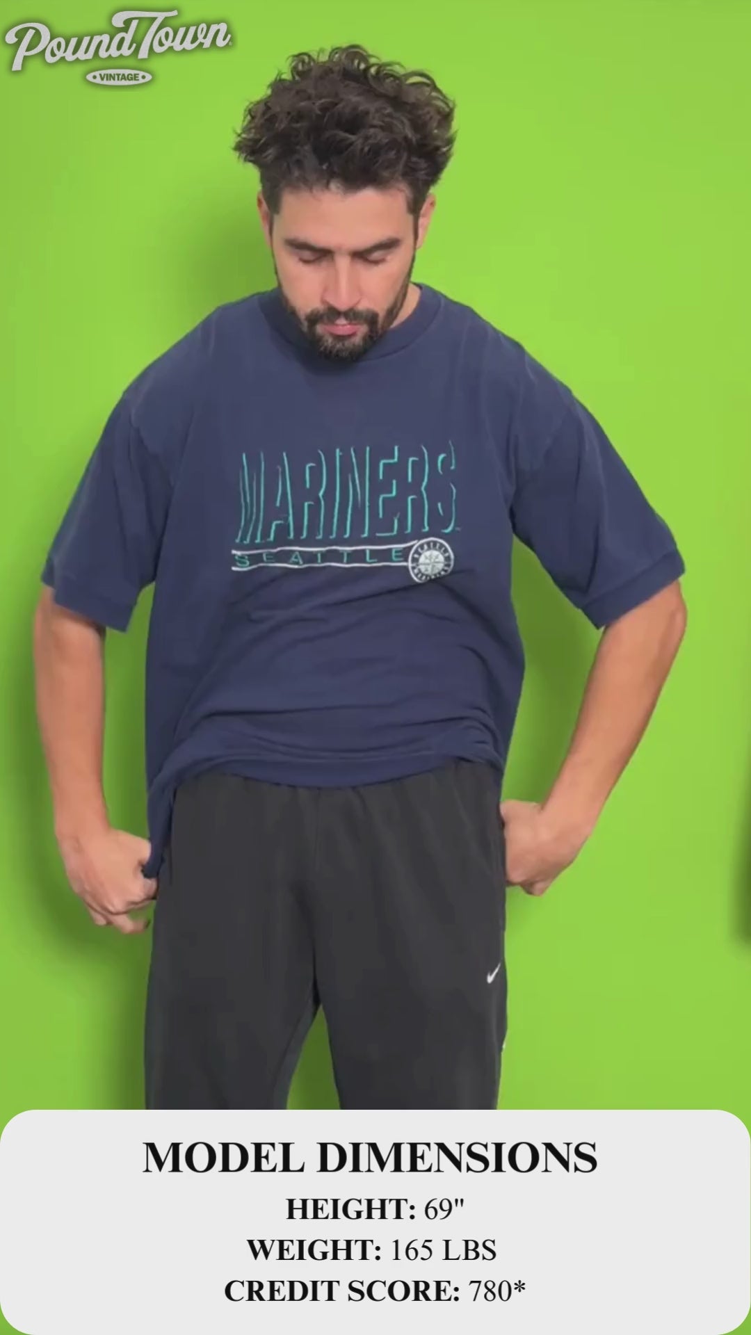 Legends Athletics Seattle Mariners Vintage Tee with Embroidered Logo | L