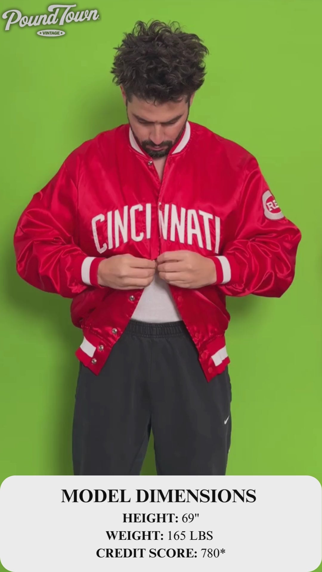 Vintage 70s Felco Union Made Cincinnati Reds MLB Baseball Satin Jacket | XL