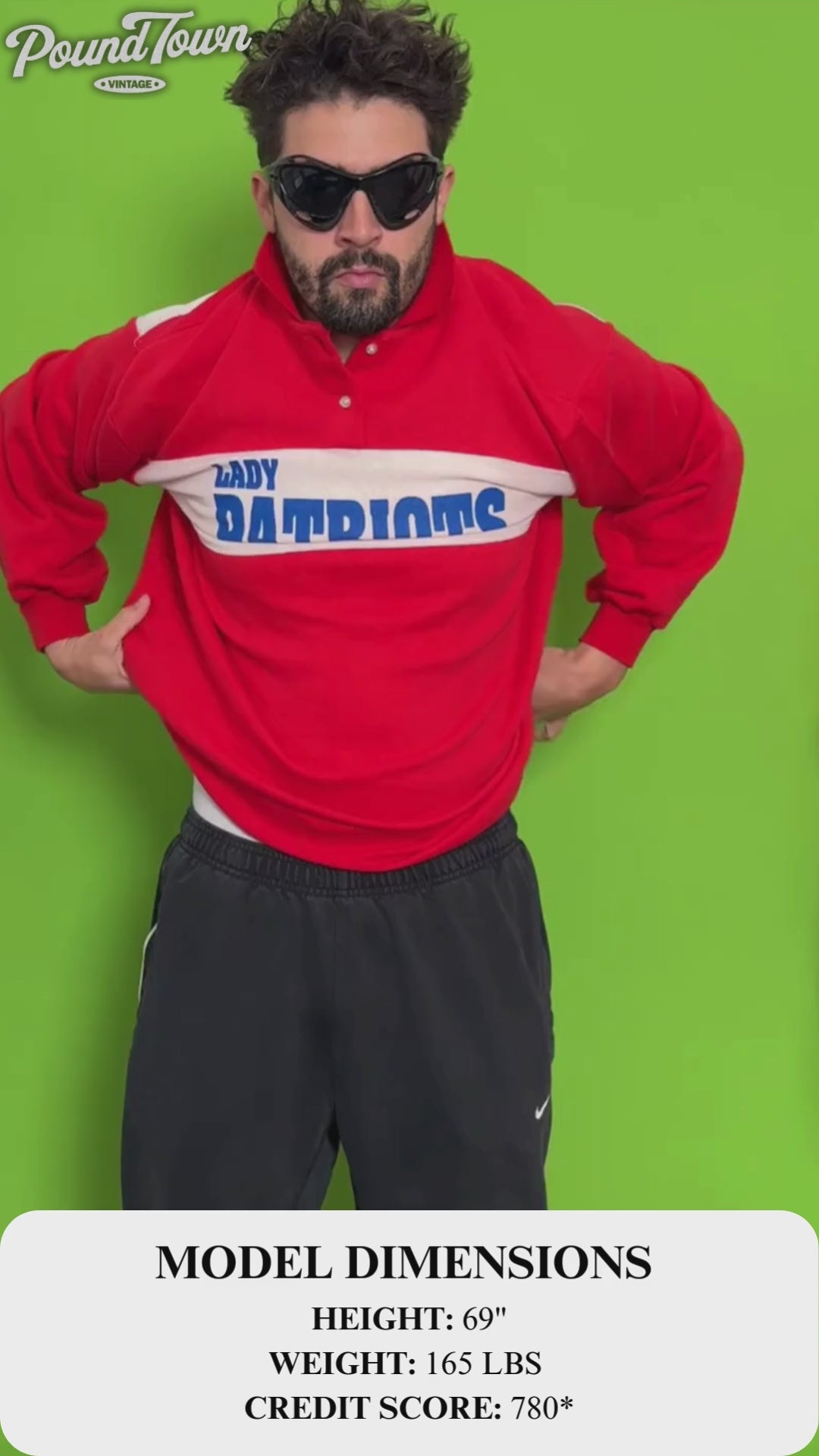 90s Lady Patriots Basketball Polo-Style Sweatshirt | XXL